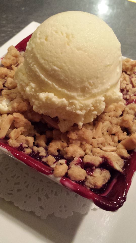 Blackberry - nectarine crisp with corn crisp